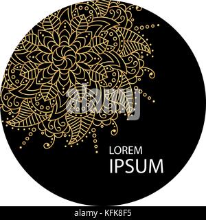 Flower mandala. elementi decorativi. libro da colorare pagina Illustrazione Vettoriale