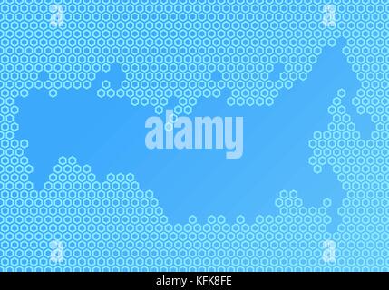 Mappa astratto composto da esagoni. Illustrazione Vettoriale