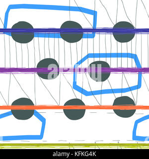 Seamless disegnati a mano modello geometrico. design moderno stile artistico. freehand spazzola digitale tratti a matita composizione alla moda Foto Stock