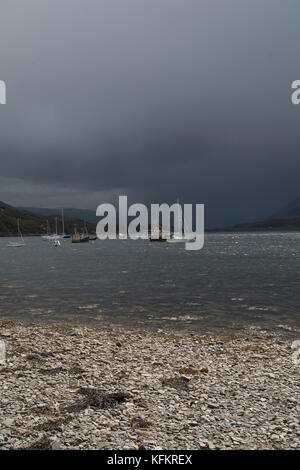 Avvicinando la tempesta, ullapool, wester ross, Highlands scozzesi, Regno Unito Foto Stock