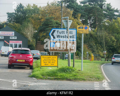 A20 Ashford, Kent, 30 ottobre 2017 HGV parcheggio notturno divieto entrerà in vigore Credit: Fotografia volo /Alamy Live News Foto Stock