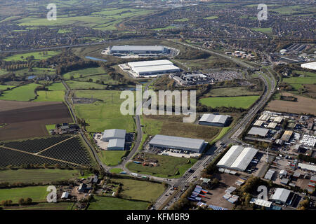 Vista aerea del Alfreton Road, South Normanton, Alfreton, Regno Unito Foto Stock