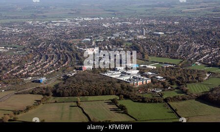 Vista aerea della Loughborough University Science & Enterprise Park (LUSEP) Business Park, Regno Unito Foto Stock