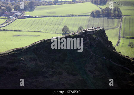 Vista aerea del Roseberry Topping da oltre 1500' (in questo modo nessun National Trust copyright infrazioni), Middlesbrough, Regno Unito Foto Stock