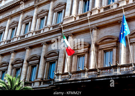 Banca d'Italia è la banca centrale d'Italia, parte del Sistema europeo di banche centrali. La sede centrale si trova in Palazzo Koch, Roma, Italia, Europa. Foto Stock