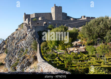 Il castello di Marvao, Marvao, Alentejo, Portogallo Foto Stock