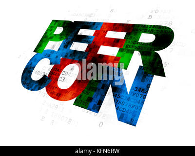 Concetto blockchain: peercoin su sfondo digitale Foto Stock