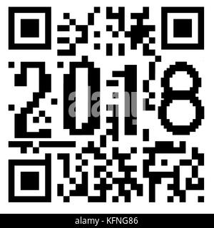 2018 scritto all'interno di un codice QR Foto Stock