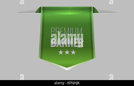 Design elegante di colore verde nastro web o segnalibro. illustrazione vettoriale Illustrazione Vettoriale