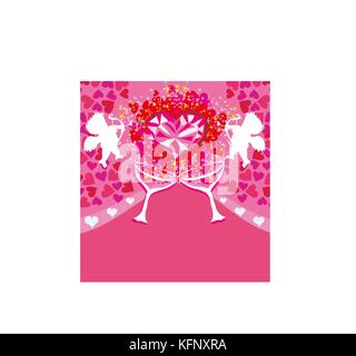 Felice il giorno di san valentino - scheda con amorini Illustrazione Vettoriale