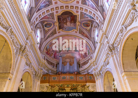 Nnenraum der Kathedrale Santa Marija, Zitadelle Cittadella, Victoria, Insel Gozo, Malta | Cattedrale dell'Assunzione interna, Cittadella o Cittadella Foto Stock