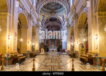 Nnenraum der Kathedrale Santa Marija, Zitadelle Cittadella, Victoria, Insel Gozo, Malta | Cattedrale dell'Assunzione interna, Cittadella o Cittadella Foto Stock