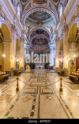 Nnenraum der Kathedrale Santa Marija, Zitadelle Cittadella, Victoria, Insel Gozo, Malta | Cattedrale dell'Assunzione interna, Cittadella o Cittadella Foto Stock