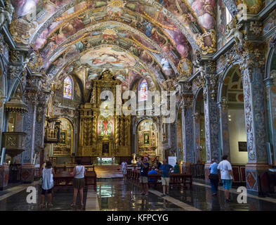 Visitare il restaurato interno della chiesa di san nicola (Parroquia de san nicolas), ciutat vella, valencia, Spagna. Foto Stock