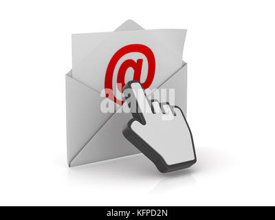 E-mail concetto , computer immagine generata. Immagine 3D rappresentata. Foto Stock