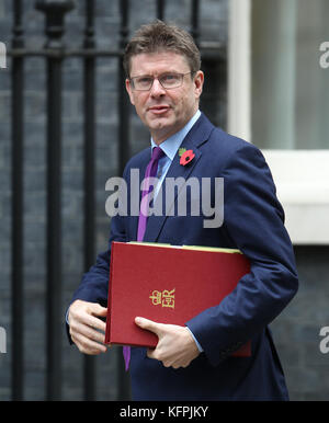 Londra, Regno Unito. 31 ott 2017. greg clark mp il segretario di Stato per gli affari, strategia energetica e industriale partecipa a una riunione del gabinetto al 10 di Downing Street a Londra credito: wfpa/alamy live news Foto Stock