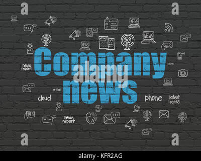 News concept: azienda news su sfondo a parete Foto Stock