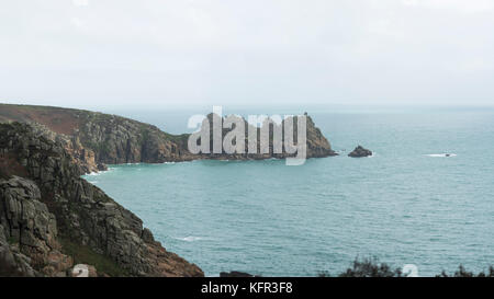 Cornish Coast pedn vounder beach, logans rock - cornwall, Regno Unito Foto Stock