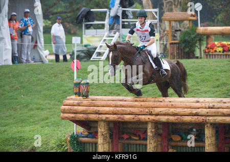 Giochi Olimpici 2008, Hong Kong (giochi di Pechino) Agosto 2008, Niall Griffin (IRE) Lorgaine equitazione, eventing cross country Foto Stock