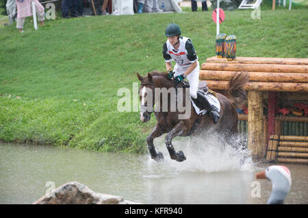 Giochi Olimpici 2008, Hong Kong (giochi di Pechino) Agosto 2008, Niall Griffin (IRE) Lorgaine equitazione, eventing cross country Foto Stock