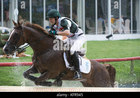 Giochi Olimpici 2008, Hong Kong (giochi di Pechino) Agosto 2008, Niall Griffin (IRE) Lorgaine equitazione, eventing cross country Foto Stock