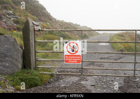 Segnale di avvertimento in Irlanda Foto Stock