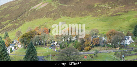 Wanlockhead, Scotlands villaggio più alto. Dumfries and Galloway, Scottish Borders, Scozia. Vista panoramica Foto Stock