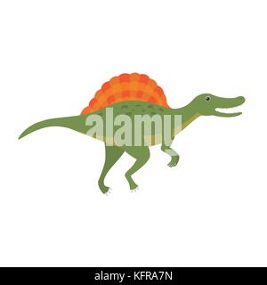 Vettore stile piatto illustrazione di animale preistorico - spinosaurus. Illustrazione Vettoriale
