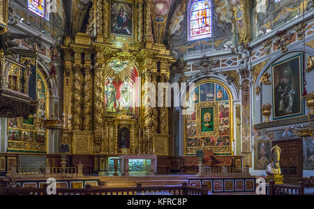 L'altare della chiesa di san nicola (Parroquia de san nicolas), ciutat vella, valencia, Spagna. Foto Stock