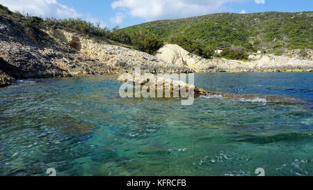 Sorprendente grotta blu di bisevo croazia Foto Stock