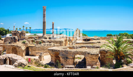 Vista panoramica di antica cartagine di Tunisi, Tunisia, Nord Africa Foto Stock