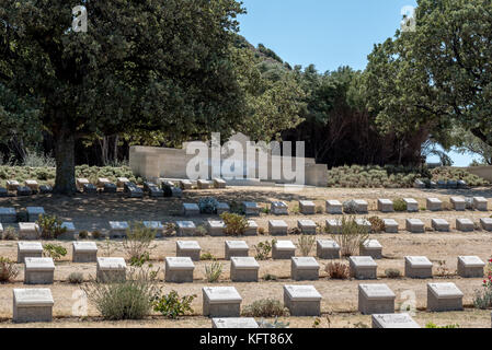 Cimitero in Spiaggia al anzac cove, in Gallipoli, Canakkale, Turchia. cimitero in Spiaggia contiene i resti delle truppe alleate che morì durante la battaglia di Foto Stock