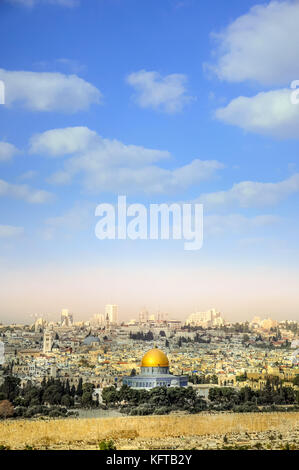 Vista panoramica di Gerusalemme la città vecchia - Gerusalemme, Israele Foto Stock