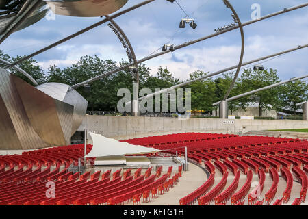 Jay pritzker pavilion di Millennium Park, il loop, chicago, illinois, Stati Uniti d'America Foto Stock