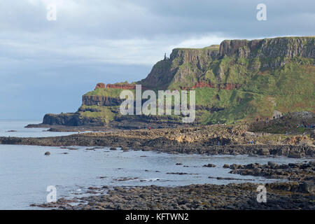 Scogliere, Giants Causeway, Bushmills, Co. Antrim, Irlanda del Nord Foto Stock