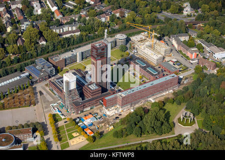 VIVA WEST, sede dell'agenzia immobiliare sul sito dell'ex collyery Nordstern, Nordsternpark Gelsenkirchen-Horst, Ercole figura, Lüberitz Foto Stock