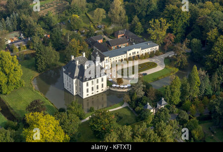 Hünxe, hotel castello Gartrop, Blumrath ristorante Gartrop, castello fossato, luogo dell'evento, hünxe, Ruhrgebiet, Niederrhein, Germania, Europa, Gartrop-Buh Foto Stock