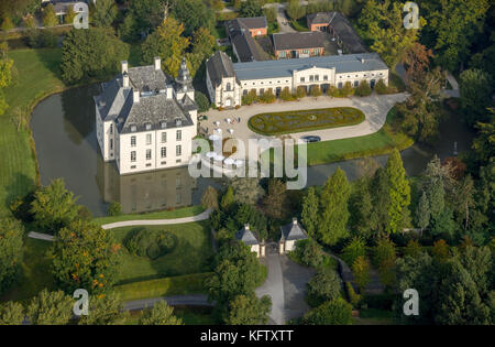 Hünxe, hotel castello Gartrop, Blumrath ristorante Gartrop, castello fossato, luogo dell'evento, hünxe, Ruhrgebiet, Niederrhein, Germania, Europa, Gartrop-Buh Foto Stock