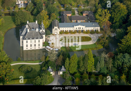 Hünxe, hotel castello Gartrop, Blumrath ristorante Gartrop, castello fossato, luogo dell'evento, hünxe, Ruhrgebiet, Niederrhein, Germania, Europa, Gartrop-Buh Foto Stock