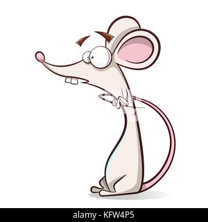 Funny, cute cartoon mouse.  Illustrazione Vettoriale