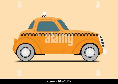Vintage auto taxi immagine. isolato, illustrazione vettoriale Illustrazione Vettoriale