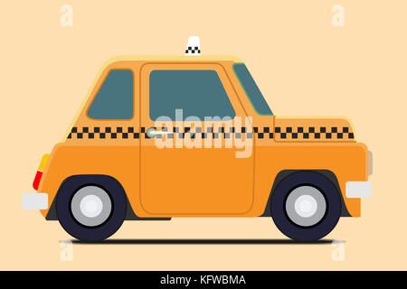 Vintage auto taxi immagine. isolato, illustrazione vettoriale Illustrazione Vettoriale