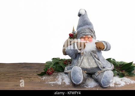 Babbo Natale su sfondo bianco. Foto Stock