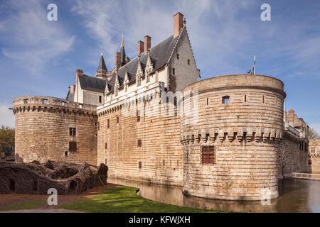 Castello dei Duchi di Bretagna, Nantes, Loire Atlantique, Francia. Foto Stock