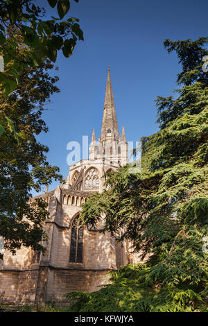 Norwich Cathedral e Norwich, Norfolk, Inghilterra Foto Stock