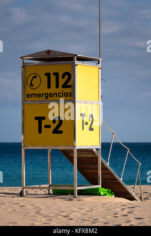 112 di emergenza Fuerteventura Isole Canarie Spagna Foto Stock