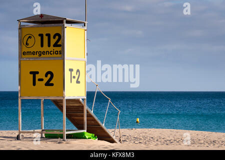 112 di emergenza Fuerteventura Isole Canarie Spagna Foto Stock