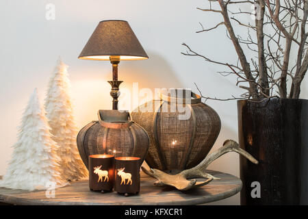 Vita Tranquilla con l'inverno home decor. Tema Natale. Foto Stock