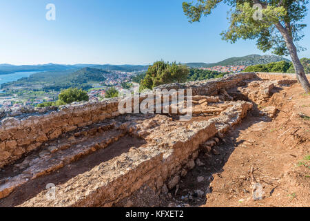 Fortezza di San Giovanni, Šibenik, Šibensko-Kninska, Dalmazia, Croazia, Europa. Foto Stock