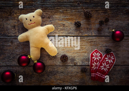 Sfondo di natale con decorazioni natale del concetto di infanzia Foto Stock